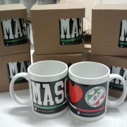 Sublimated printed cup with boxes
