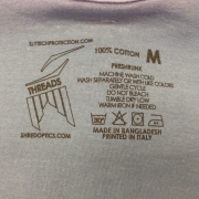 Stampa etichetta a 1 colore simboli lavaggio e taglia