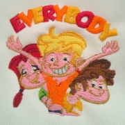 Embroidery detail in 12 yarns