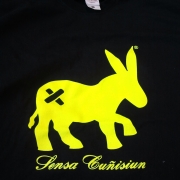 Fluorescent yellow on black t-shirt