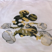 4-color print on white t-shirt