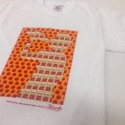 3 color print on white t-shirt