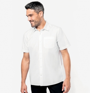 K543 Camicia uomo in popeline manica corta