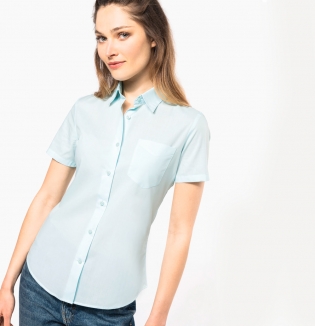 K548 Camicia popeline policotone donna maniche corte