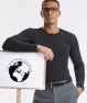 R-100M-0 T-shirt uomo maniche lunghe Pure Organic