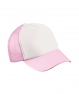 MB070 Poliestere Mesh Cap a 5 pannelli white baby pink