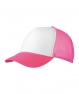 MB070 Poliestere Mesh Cap a 5 pannelli white neon pink