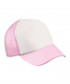 MB071 Poliestere Mesh Cap a 5 pannelli per bambini  white baby pink