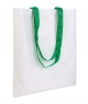 17111PEC Shopper bianco con manici colorati verde